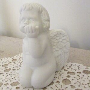 Ceramic kneeling Angel Figurine